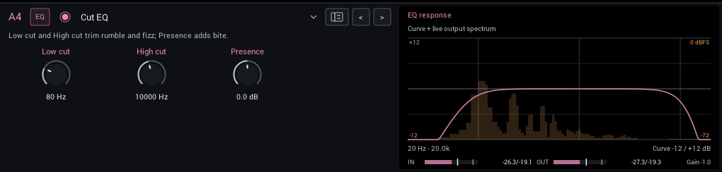 Cut EQ editor