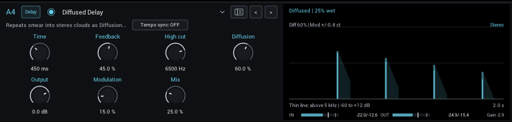 Diffused Delay editor
