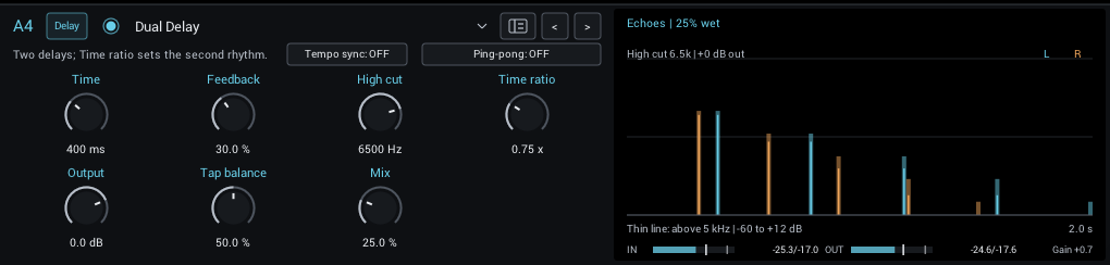 Dual Delay editor