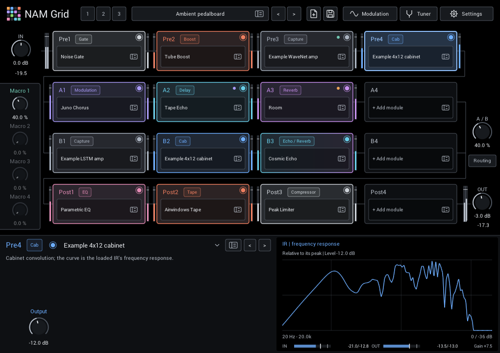 Cabinet IR: The frequency response of the loaded impulse response