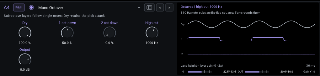Mono Octaver editor