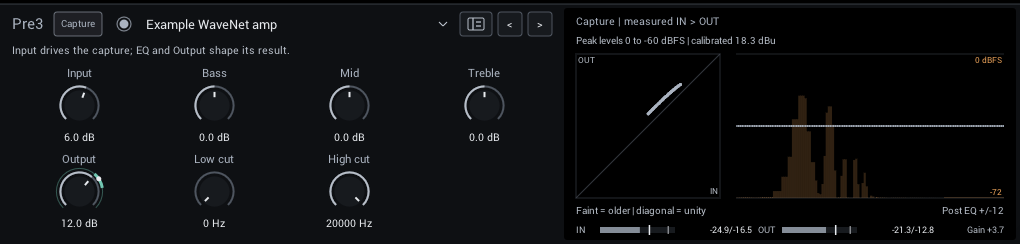 NAM capture parameter pane
