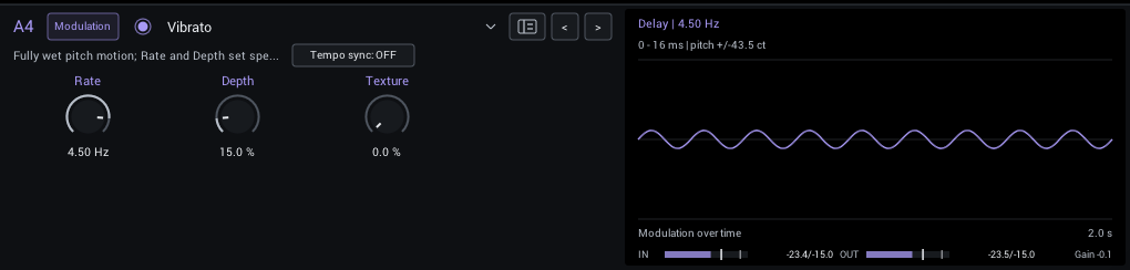 Vibrato editor